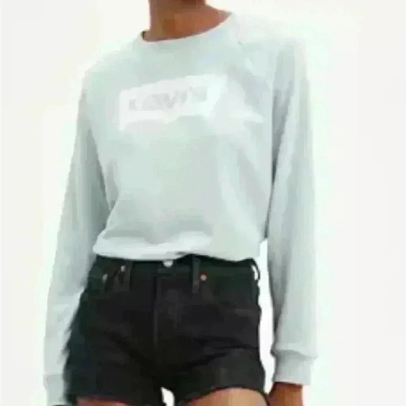 Levi’s Light Blue Cotton Blend Logo Sweatshirt Size S - Picture 1 of 7
